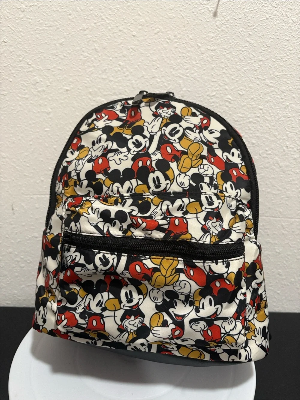 Mickey Mouse Pattern Mini Backpack - Black, Red, Yellow, White